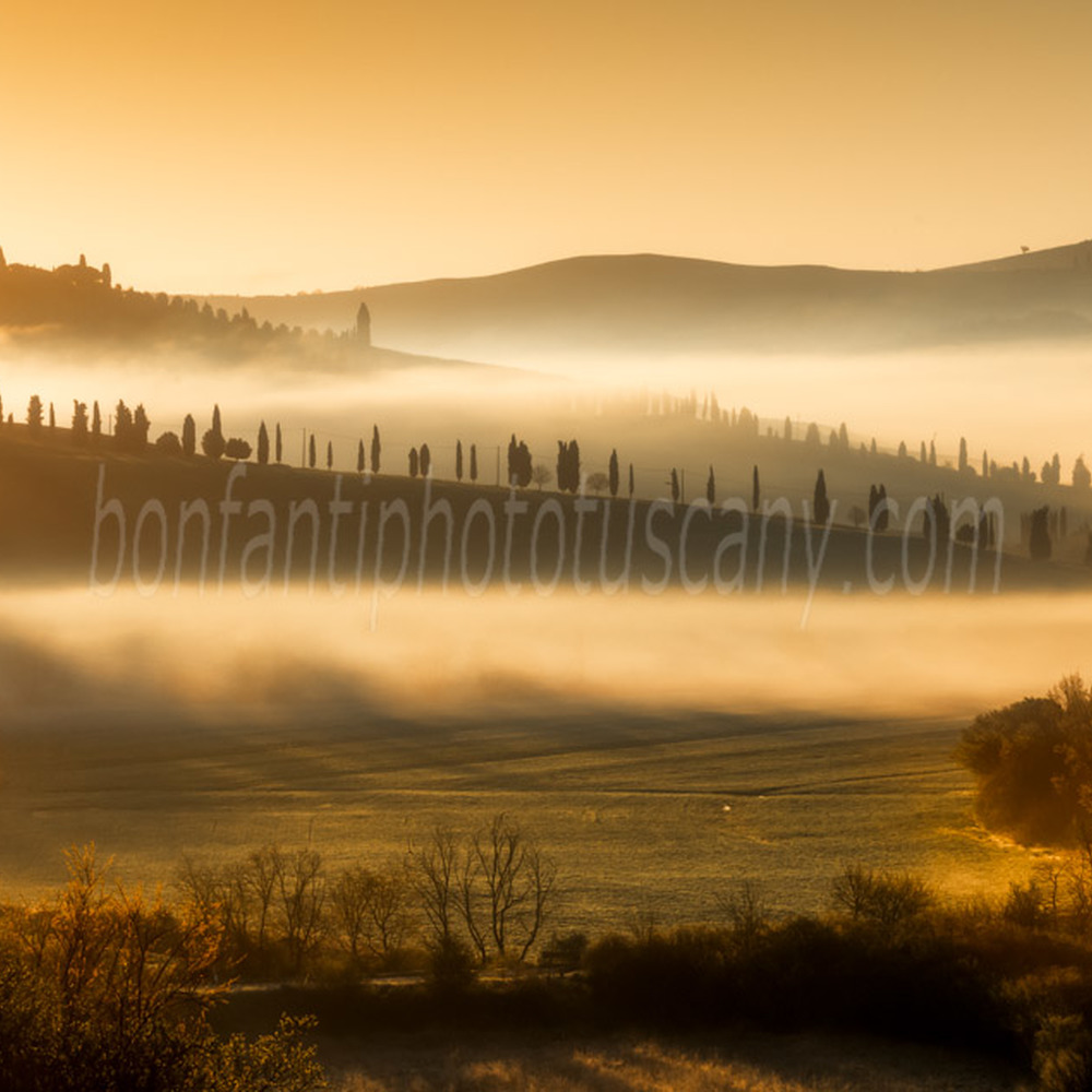paesaggio delle crete senesi #3 misty morning a leonina